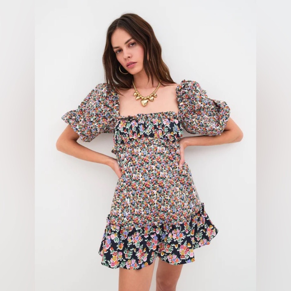 For Love and Lemons Hudson Mini Dress Multicolor Floral